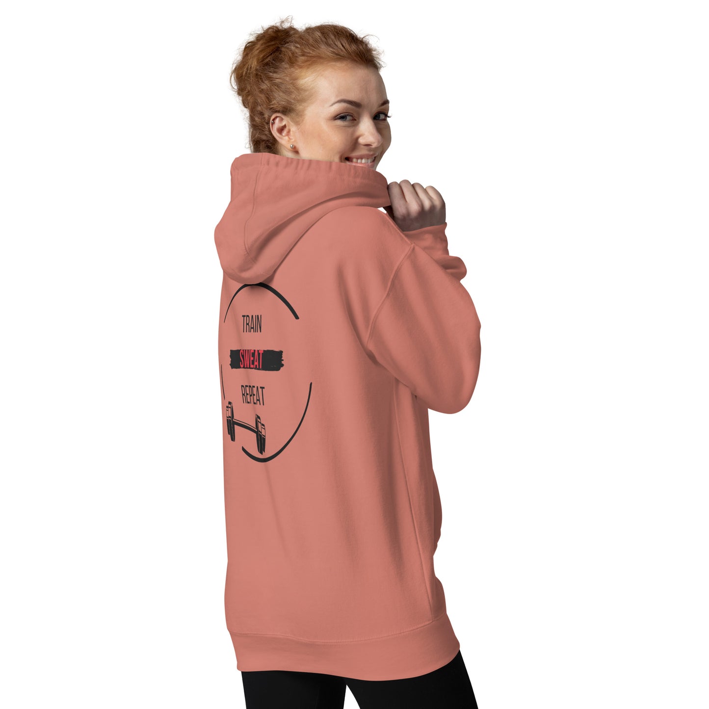 Train Sweat Repeat Hoodie – Motivational Gym Workout Sweatshirt