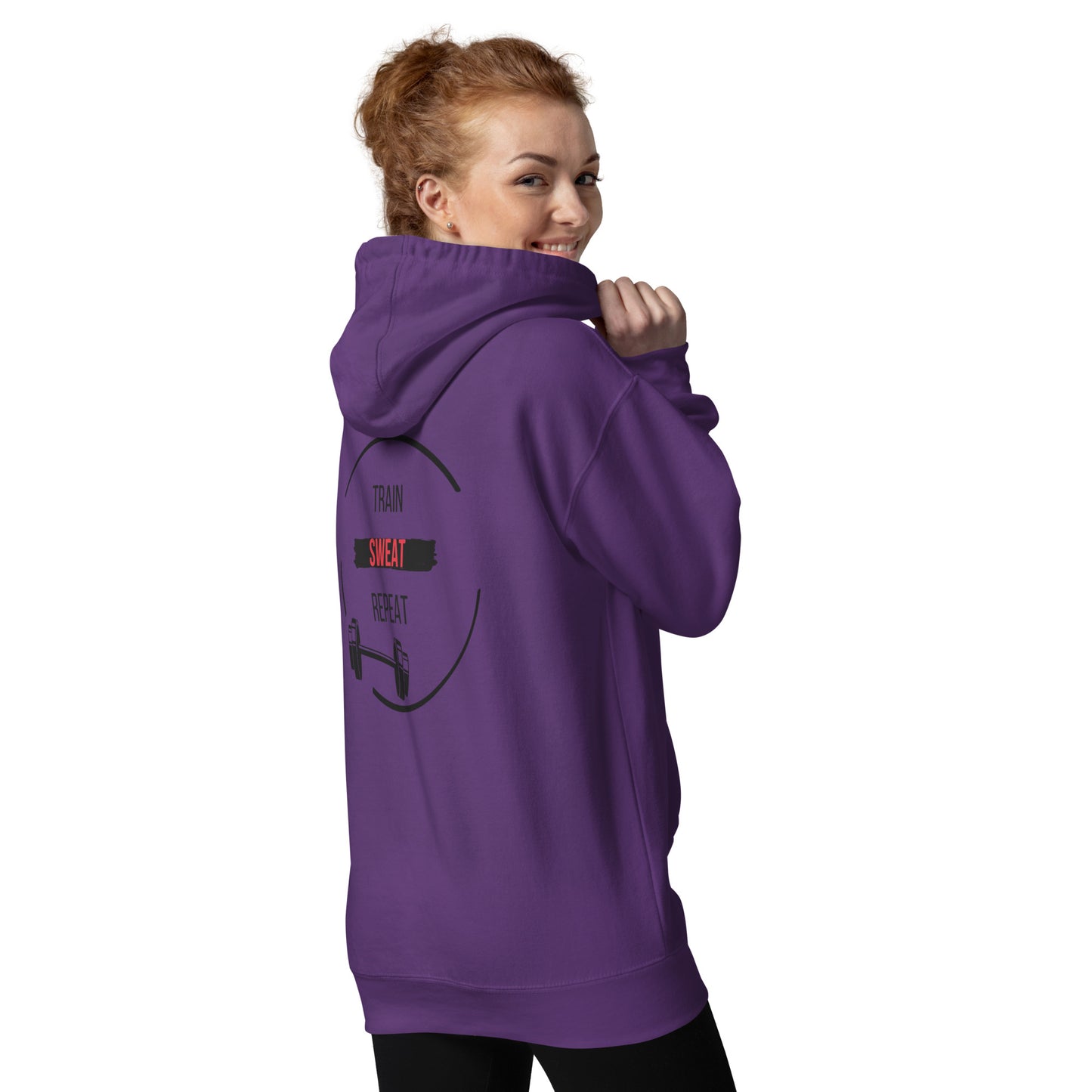 Train Sweat Repeat Hoodie – Motivational Gym Workout Sweatshirt