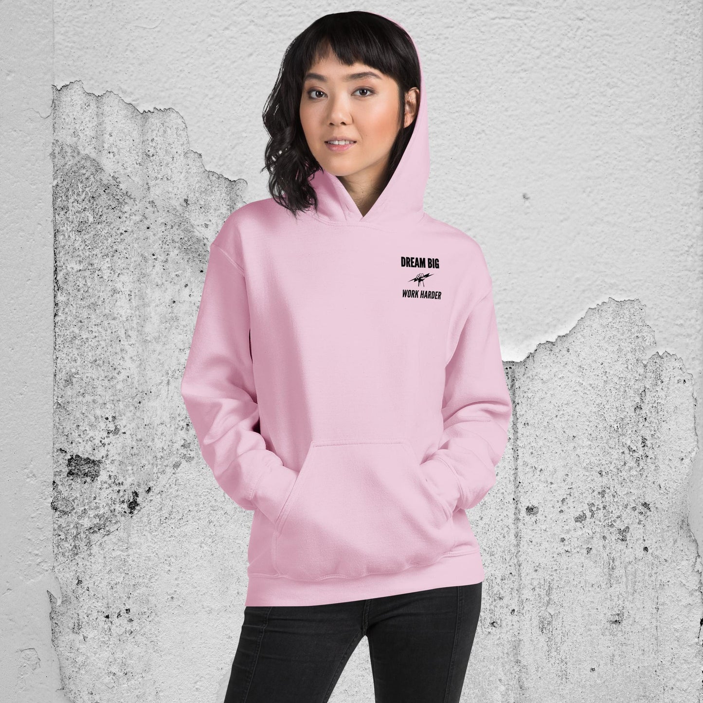 Dream Big, Work Harder Hoodie – Inspirational Unisex Apparel