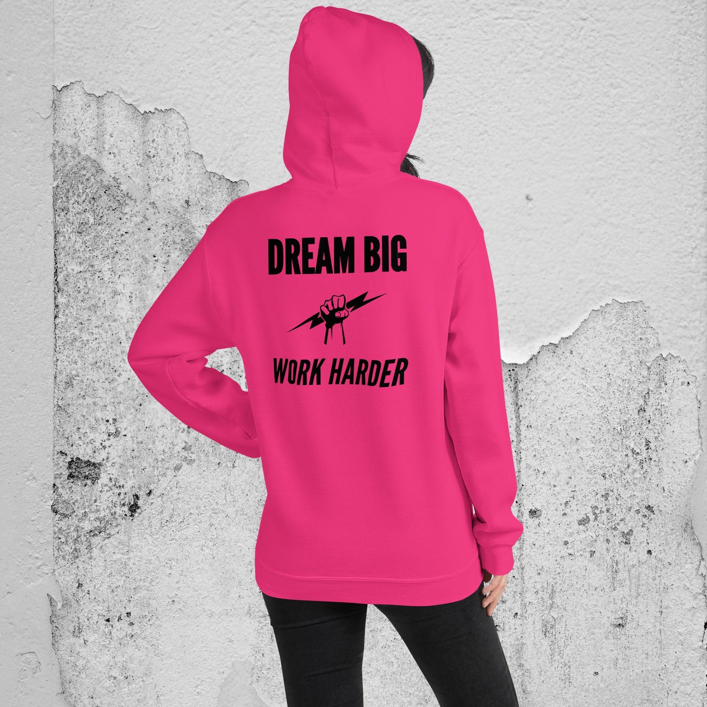 Dream Big, Work Harder Hoodie – Inspirational Unisex Apparel