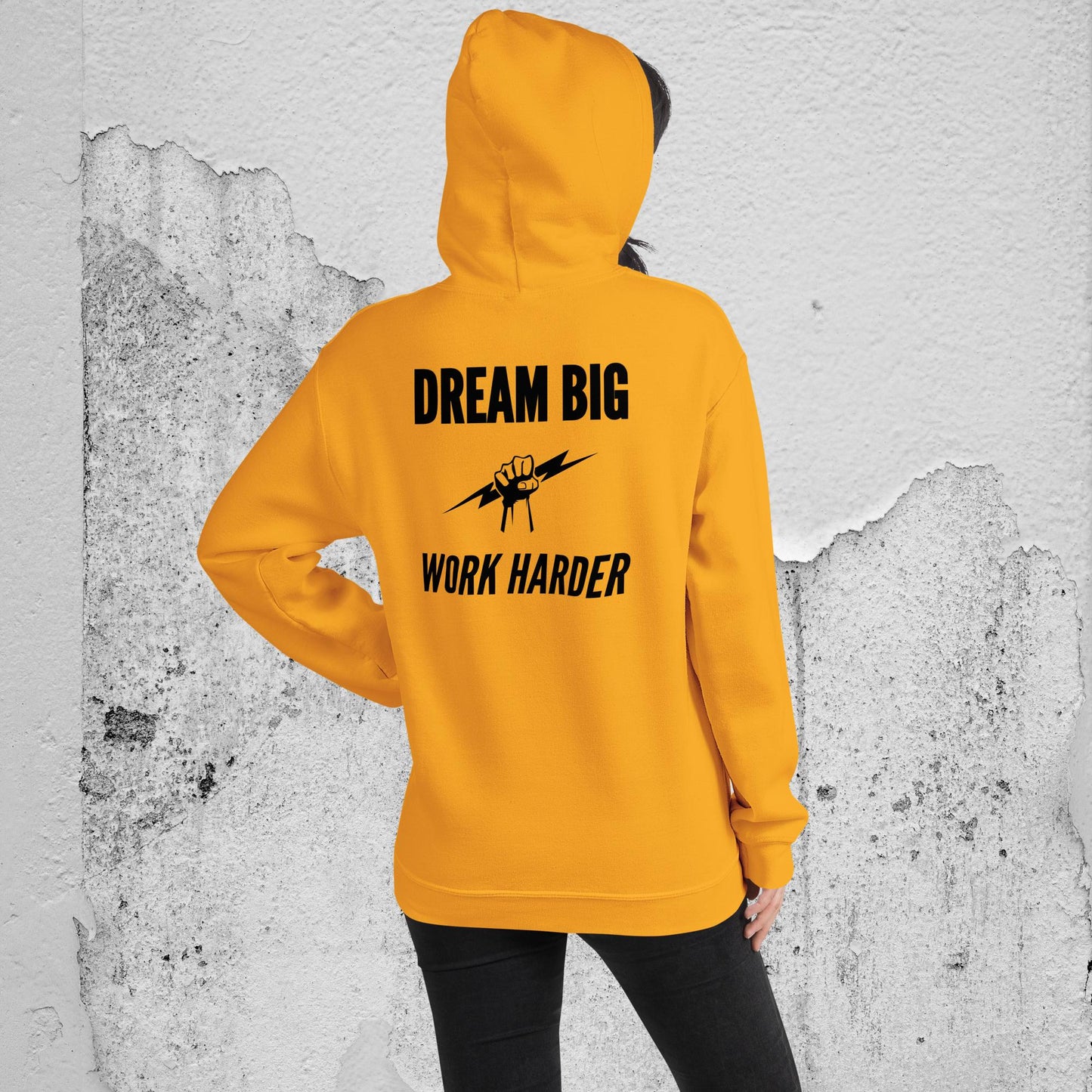 Dream Big, Work Harder Hoodie – Inspirational Unisex Apparel