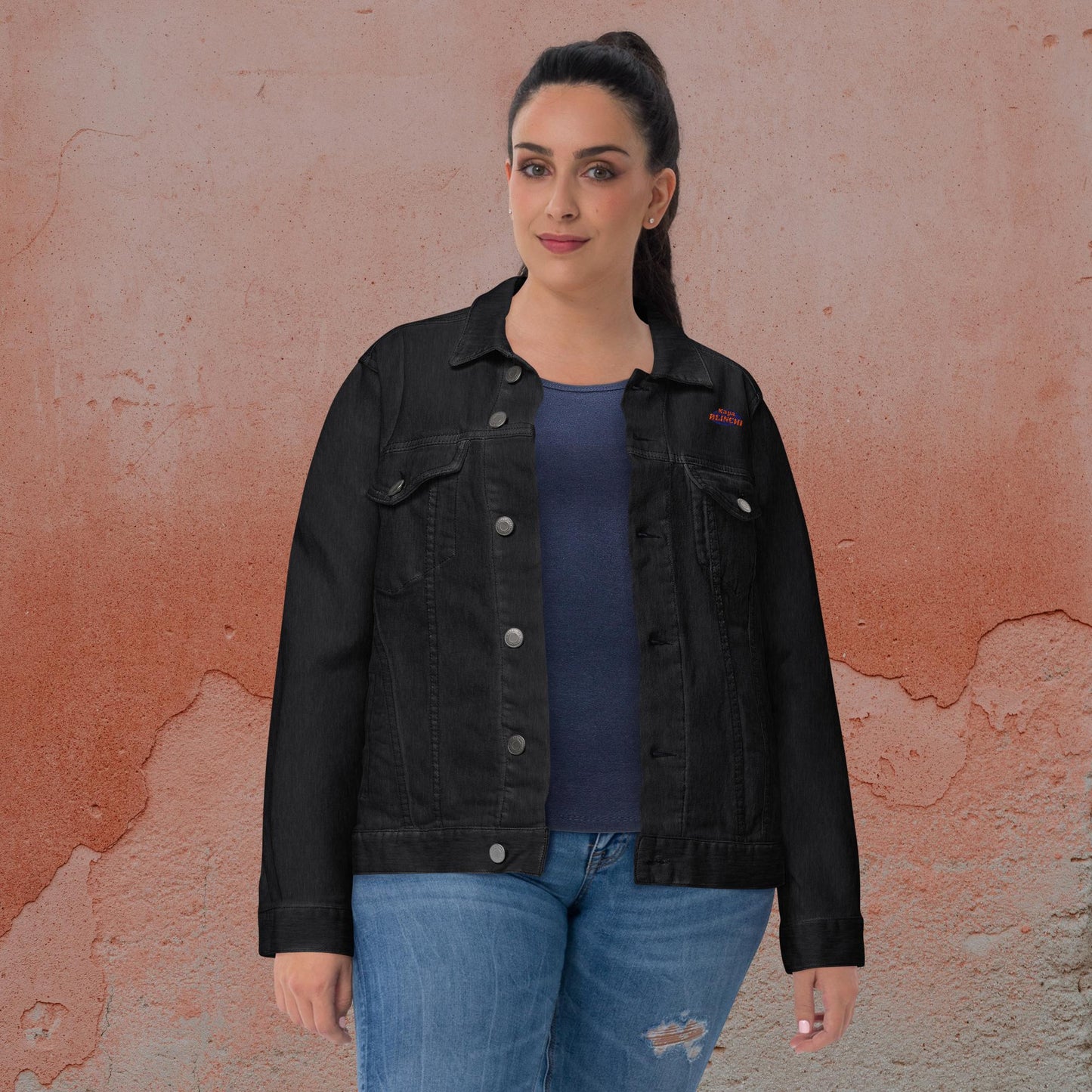 No Rush, Just Vibes – Unisex Embroidered Denim Jacket | Relaxed Streetwear