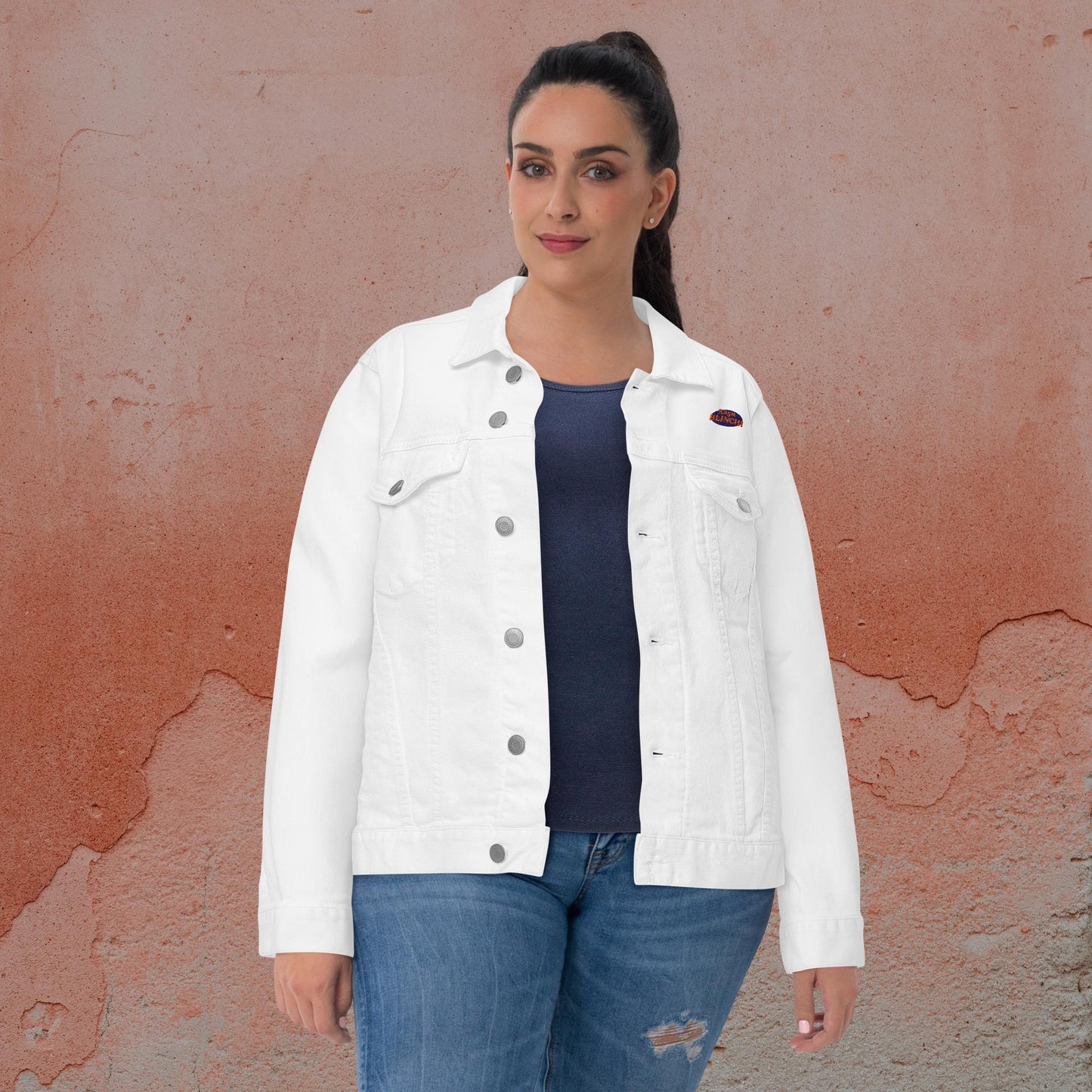 No Rush, Just Vibes – Minimalist Embroidered Denim Jacket | Casual Streetwear