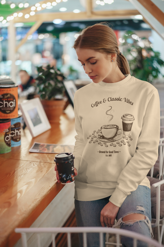 Cozy Coffee Sweatshirt — Aesthetic Pullover for Everyday Wear