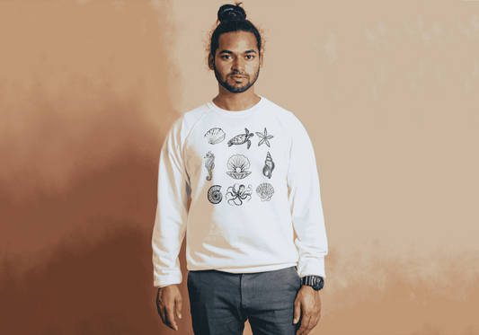Unisex Ocean Life Sweater - Seahorse, Turtle, Octopus Design